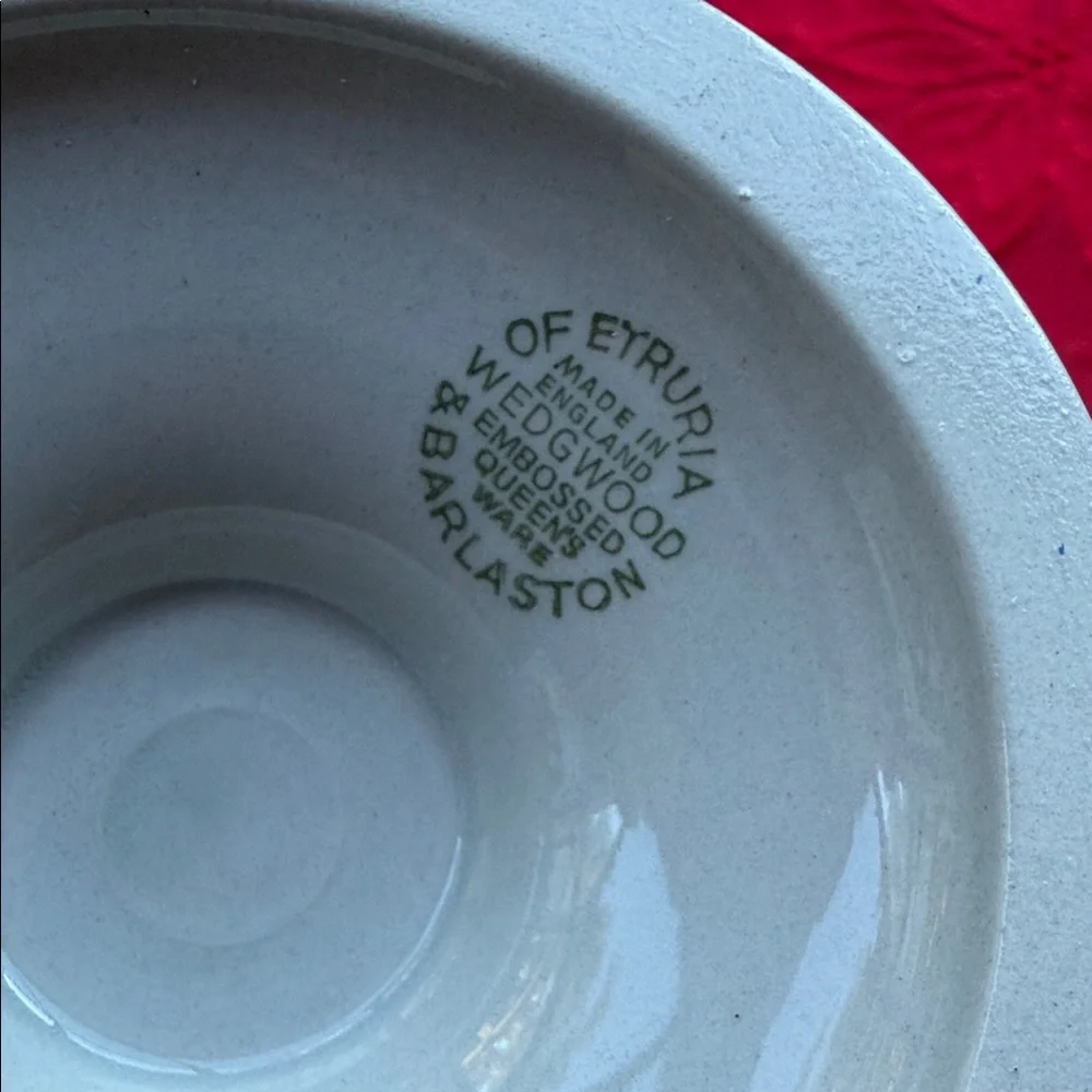 1960s Wedgwood Etruria&Barlaston Queensware cream on light grey  Vase 8.5” tall